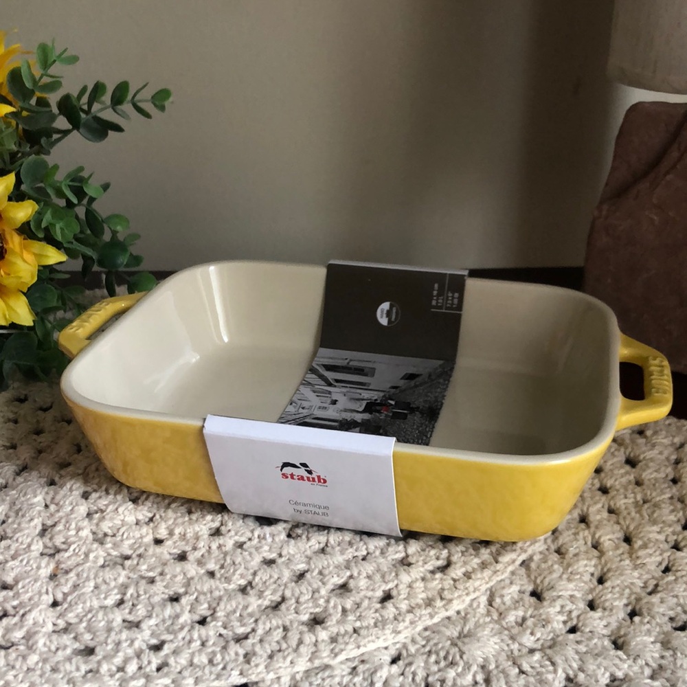 Staub Yellow Ceramic Rectangular Baking Dish